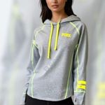 PINK - Victoria's Secret Victoria's Secret PINK Gray Hoodie with Neon Accents Photo 0