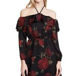 Cupcakes & Cashmere Black Red Floral Halter Dress Small Black Photo 1