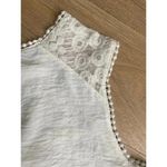 Hailey & Co White Gauze‎ Top Sleeveless Blouse L Lace Detail Shirt Ivory Size L Photo 5