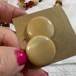 Vintage Karla Jordan real semi precious and amber necklace earrings set. Tan Photo 4