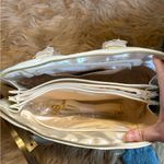 joy & iman  Cream Pebble Leather Satchel Purse Photo 4