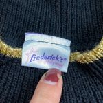 Frederick's of Hollywood VTG  BLACK & GOLD KNIT DIAMOND PRINT SWEATER HOLIDAY Photo 2