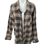 Aritzia Wilfred Brown Plaid Checkered Long Sleeve Button Down Shirt Top Size M Photo 0