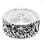 Gucci Feline Head Sterling Silver Ring Size US 10 Photo 0