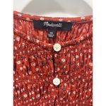 Madewell  Challis Red Button-Front Mini Dress in Tiny Daisy Sz XS Photo 2