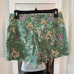 Anthropologie Maeve by Green Floral Linen-Blend Colette Shorts Size 29 Photo 2