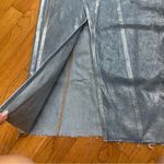 ZARA NEW MIDI ASYMMETRIC DENIM METALLIC COATED SKIRT BLUE SILVER Size Small Photo 5