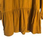Maeve Anthropologie Maria Corduroy Babydoll Button Back Blouse Size Medium Yellow Photo 6