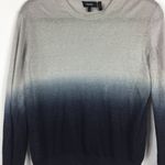 Theory Navy Linen Sweater Small Ombre Crew Neck Sag Harbor Lightweight Knit Photo 7