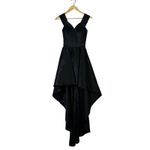 Windsor  Black High Low Tafetta V-Neck Formal Evening Gown Womens S Sophisticated Photo 1