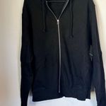 Good American NWT Black Oversized Zip Up Hoodie - Size 1 (Small) Photo 6