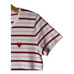 J.Crew  Shirt‎ Women Small White Red Striped Embroidered Heart Collector Tee Photo 6
