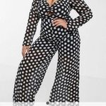 Dark Pink London Plus Size Cutout Polka Dot Jumpsuit Photo 0