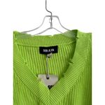 NWT SER.O.YA Syd Sweater Women Size Medium Neon Green Distressed Grunge V Photo 4