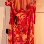 Lulus Pink Floral  Tiered Halter Midi Dress Photo 3