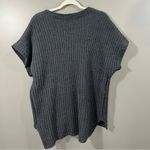 POL gray Chunky Chenille Knit Short Sleeve V-Neck Sweater Top Size M Photo 4