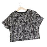 VINTAGE 90s Velvet Leopard Cropped Top Brown Size L Photo 2