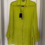 Massimo Dutti  lime bright green linen shirt Beach cover size small Photo 0
