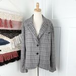 Free People  Cali Plaid Blazer Neutral Grey Sz XL Photo 1