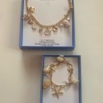House of Harlow 1960 viral Gold Shell and Pearl Necklace and Bracelet Set Photo 0