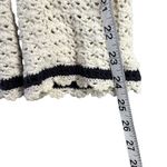 Tory Burch  Crochet Sweater Women M Ivory Open Knit Boho Cottagecore Cozy Classic Photo 11