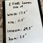 Elliott Lauren Pants Faux Suede Olive Green Slacks Womens 14 Chino Photo 12