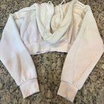 Guess  Women's Pink/White Ombré Cropped Hoodie Photo 4