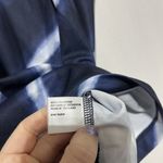 Lady Hagen Golf Top Women's XS Navy Blue Shibori Striped Split Neck Sleeveless Photo 7