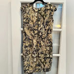 French Connection  Olive Camo Camouflage Watercolor Sleeveless Dress Size 2 XS Photo 5