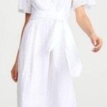 Joie NWT  White Eyelet Lace Short Sleeve Belted Faux Wrap Midi Dress Size 4 Photo 0