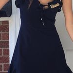 White Fox Boutique Navy Ruffle Dress Photo 0