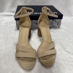 J. McLaughlin  Shauna Suede Golden Tan Stacked Block Heel Sandals Shoe Sz US 9.5M Photo 4