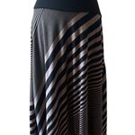 Lavish  Asymmetrical Black and Brown Striped Skirt Photo 0
