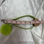 Handmade  Green and White Polka Dot Wristlet Keychain with Green Pompom Photo 4