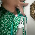 ZARA ditsy floral v neck maxi dress Kelly green Women’s SIZE MEDIUM new Photo 6