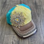 Olive & Pique Large Crystal Flower Two Tone Ball Cap Photo 0