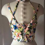 DO+BE  bright floral crop halter top Women’s Size L Large Photo 2