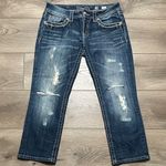 Miss Me  Low Rise Cropped Distressed Stretch Blue Jeans Size 28 Photo 0