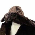 Marvin Richards Vintage Hooded Reversible Jacket XL Brown Suede Faux Fur Leopard Photo 8