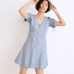 Madewell Light Blue Wash Button-Front Short Sleeve Mini Denim Dress Size 0 Photo 0