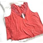 Knox Rose NWT Womens  Lace Crocheted Trim V Neck Sleeveless Top - Sz 1X Photo 2