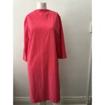 Vtg 70s Hot Pink Dress M Barbiecore Conservative belted ILGWU Church Formal Work Size M Photo 1