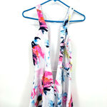 AQUA  size medium sleeveless mini dress‎ white pink yellow blue floral Photo 3