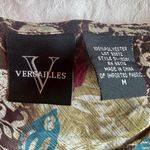 Versailles 2000s Y2K Brown Multicolored Ruffle Top W/ Front Tie & Bell Sleeves Purple Size M Photo 2