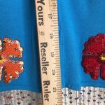 Just Be Just B glitzy sequin pineapple and flower button up cardigan sweater size medium Photo 6