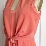 Tory Burch • Kaaren Dress tie front a-line coral peach salmon halter sleeveless Photo 1