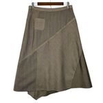 Vintage J Jill Skirt 10 Asymmetrical Lagenlook Boho Gypsy Patchwork Lined Midi Brown Photo 4