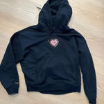 Teddy Fresh ‎ cropped hoodie hearts size medium women Photo 0