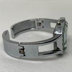 Women silver tone cuff bangle bracelet watch 20mm rhinestones 6.5” running Photo 4