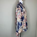 Vintage 100% Silk Floral Jacket Sz Large Blue Pink Peach Tan Photo 3